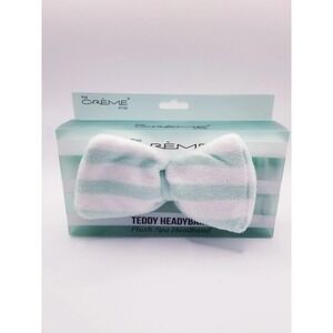 The Creme Shop 3D Plush Spa Green and White Bow Headband NEW IN BOX